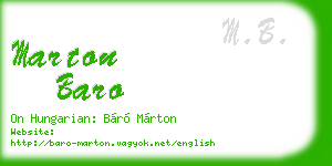 marton baro business card